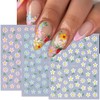 Nagelsticker Set Gänseblümchen, 6 Stück, Selbstklebende Blumen Aufkleber
