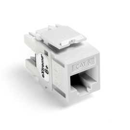 Leviton Extreme 6+ QuickPort Connector, 10-Pack, 61110-OW6, White