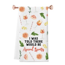 WCGXKO Aperol Cocktail Gift I was Told There Would Be Aperol Cocktail Kitchen Towel Bachelorette Gift (Aperol Towel)