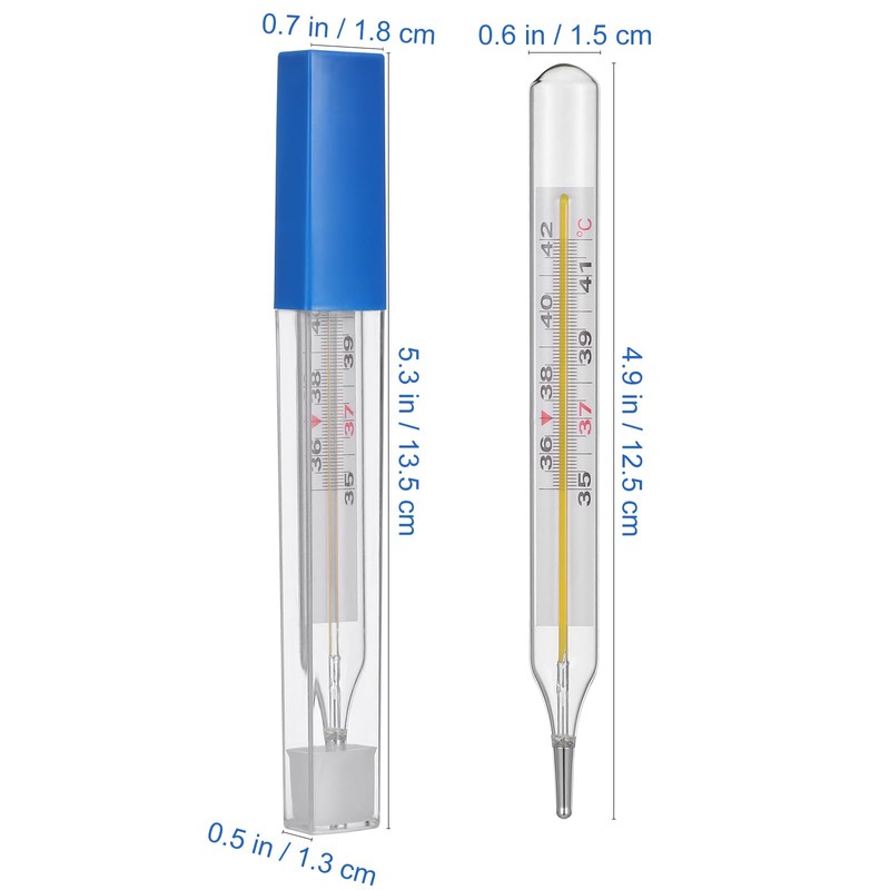 MAGICLULU 2Pc Glass Oral Temperature Adult Free Clinic Armpit Fast