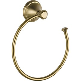 Delta Cassidy (1-Pack) Hand Towel Holder Champagne Bronze Towel Racks for Bathroom Wall Square Towel Ring Holder for Bath Towel Hanger for Kitchen, Bathroom Accessories 79746-CZ