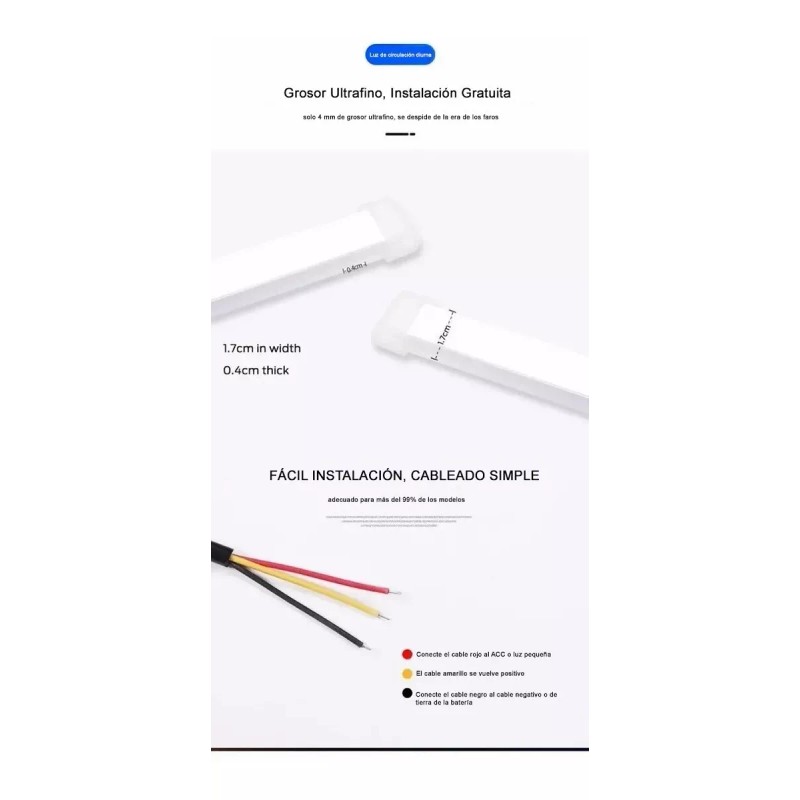 PUNKZZ 60cm Par Tira Led Drl Flexible Direccional Secuencial Auto