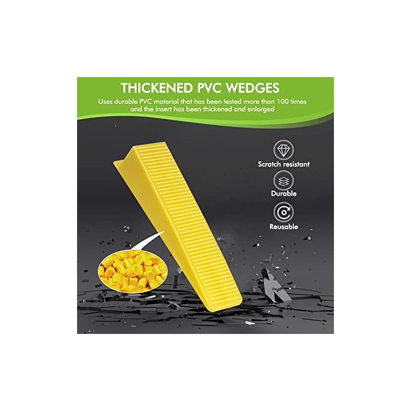 Tile Leveling System Wedges, 300pcs Reusable Tile Leveler Wedges for