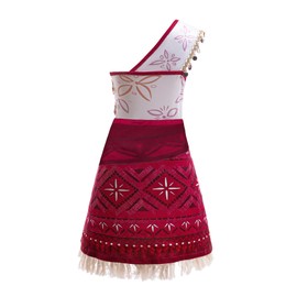 RUXINRUA Girls Costume Dress, 5-12 Years Toddler Kids Cosplay Tassel Skirt Outfits with Wreath Necklace Hairpin (8-9 years)