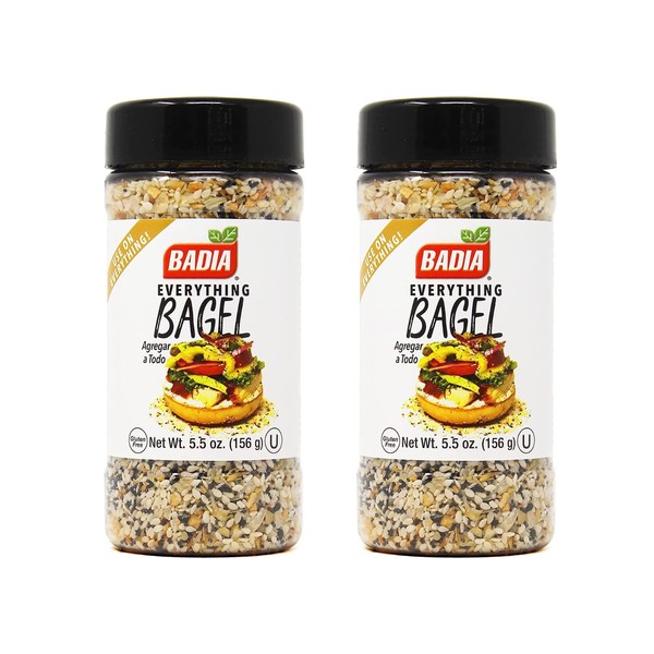 Badia Everything Bagel Seasoning - (5.5 oz) 156g | Bigger Size | Ideal Seasoning for all Foods | 2 packs
