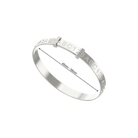 Aeon Jewellery Expanding Baby Bangle - 925 Sterling Silver | Bracelet Decorated with ABC 123 | For a Christening for a Boy or Girl