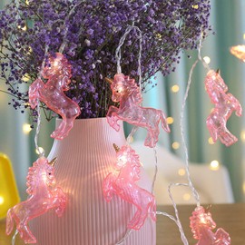 Cute Animal Unicorn LED String Lights Fall Decorations Sparkly Fairy Lights for Birthday Christmas Thanksgiving Family Party
