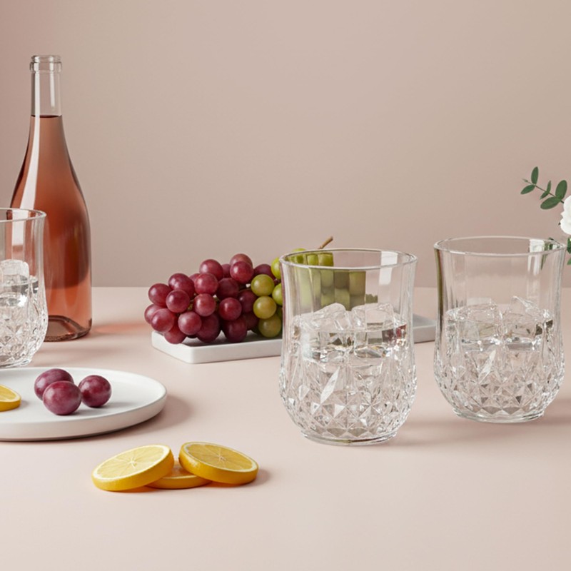 LEYIQU 24 Pack Plastic Stemless Wine Glasses,12oz Unbreakable Vintage Elegant