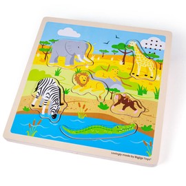 Bigjigs Toys, Safari Sound Puzzle, Wooden Toys, Sensory Toys, Wooden Sound Puzzle, Toddler Puzzles, Jigsaw Puzzles, Wooden Puzzles, Wooden Toys For 3 Year Olds