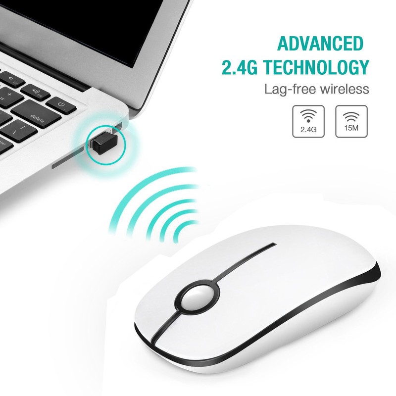 VssoPlor Wireless Mouse, 2.4G Slim Portable Computer Mice with Nano