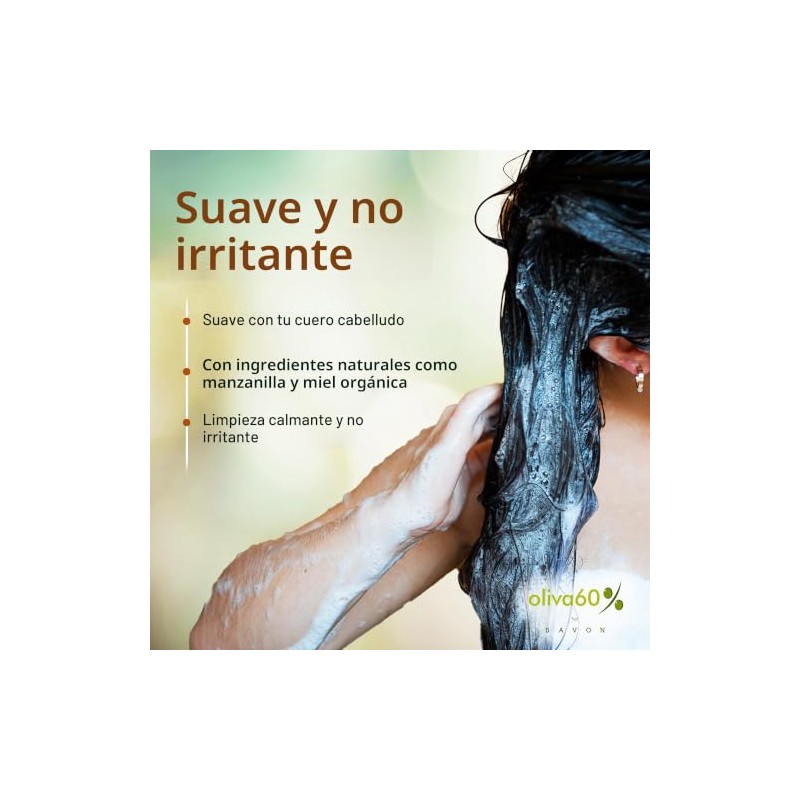 Shampoo en barra de Oliva. Oliva60, Cabello seco, Sin sulfatos,