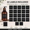 Matte Soap Dispensers with 22 Black Waterproof Labels and Walnut