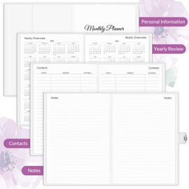 A5 Monthly Planner Purple, 2 Year Monthly Calendar (July 2025 Until December 2027), 5.9'' x 8.4'', Calendar 2025 Planner with PVC Cover, Perfect for Office, School Organizing Planning