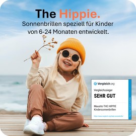 Mausito BABY Sonnenbrille 6-24 Monate Mädchen VERGLEICHSSIEGER Kindersonnenbrille 100% UV-Schutz BIEGSAM Schadstofffreie Sonnenbrille Kinder mit Band I Europäisches Design für Kinder gemacht