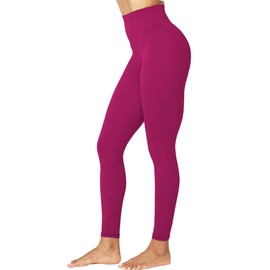 Sunzel Sunzfly Workout Leggings for Women, Tummy Control Compression Workout Gym Yoga Pants, High Waist & No Front Seam Lycra Sangria Medium 26"