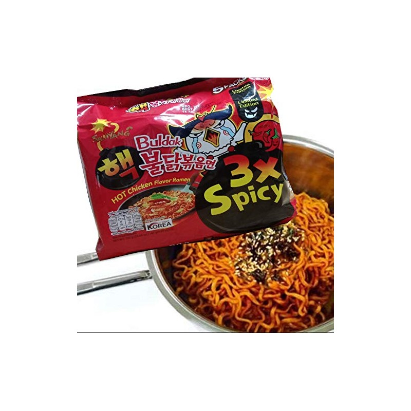 Samyang Hot Chicken Flavor Ramen Buldak 3X Spicy Instant Noodles