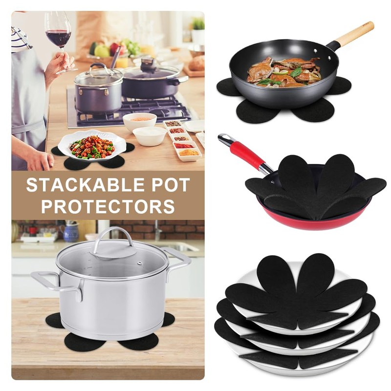 Flintronic Pot Pan Protectors, 6PCS Pan Protectors for Stacking, 32CM