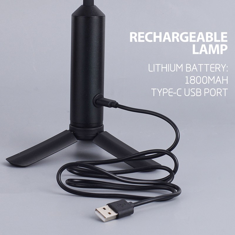 Folding LED Desk Lamp Portable USB Rechargeable Dimmable Table Light