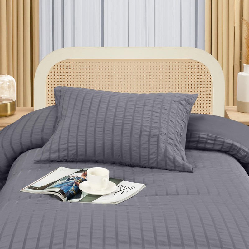 Utopia Bedding Seersucker Duvet Cover - Single Duvet Cover Set
