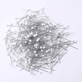 250 Pieces Sewing Pins Ball Glass Head Pins Straight Quilting Pins for Dressmaker Jewelry Decoration, White