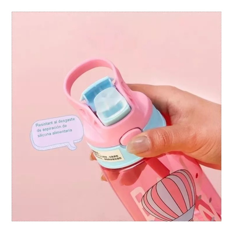 Wnatn Botella De Agua Con Popote Para Niños, 500 Ml