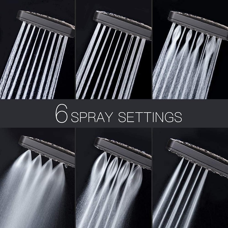 Newentor Shower Head with Hose (Black)