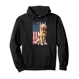 Golden Retriever Dog Owner USA Flag Pullover Hoodie
