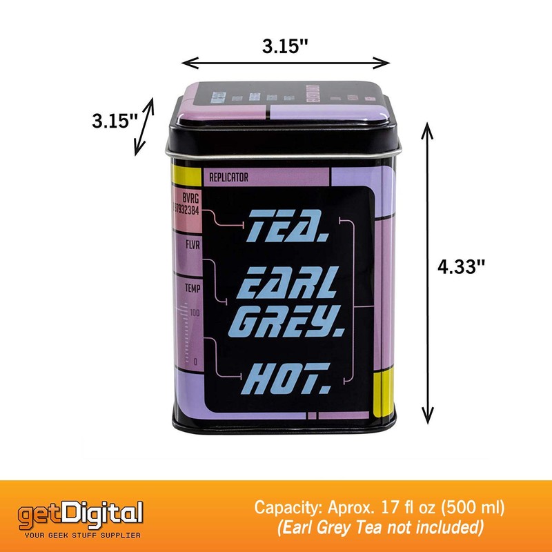getDigital Tea Tin, Tea. Earl Grey. Hot. - Metal caddy