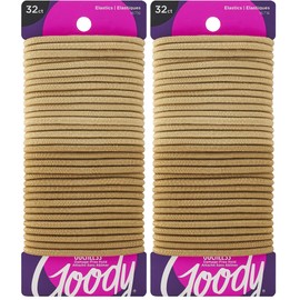 Goody Ouchless Elastic Hair Tie - 32 Count, Blonde - 4MM for Medium Hair - Slideproof Pain-Free Hair Accessories for Men, Women, Boys, and Girls - Perfect for Long Lasting Braids, Ponytails, and More
