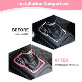 RT-TCZ for Wrangler JL Pink Gear Shift Trim Cover Frame for Jeep Wrangler JL JLU Gladiator JT 2018-2024 Pink Interior Accessories
