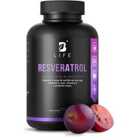 B Life Resveratrol 100 Cápsulas Antioxidante con Pimienta Negra