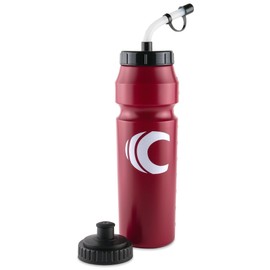 Cannon Sports 1 Liter Sports Water Bottle, BPA-Free, 34 Oz Capacity, Large Mouth, 2 lids (Straw and Squeeze), Great For Helmet Sports Such As Hockey, Lacrosse, Football, Boxing (Burgundy)
