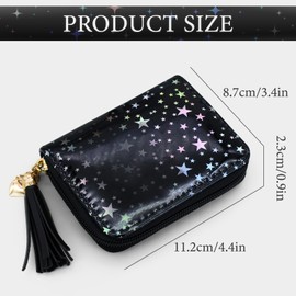 Andiker Ladies Purse Wallet, Trendy Women's Wallet with Exquisite Pendants Small Women's Purse with Zip Compact Purse for Everyday Use Shopping Travel, black, Contemporary