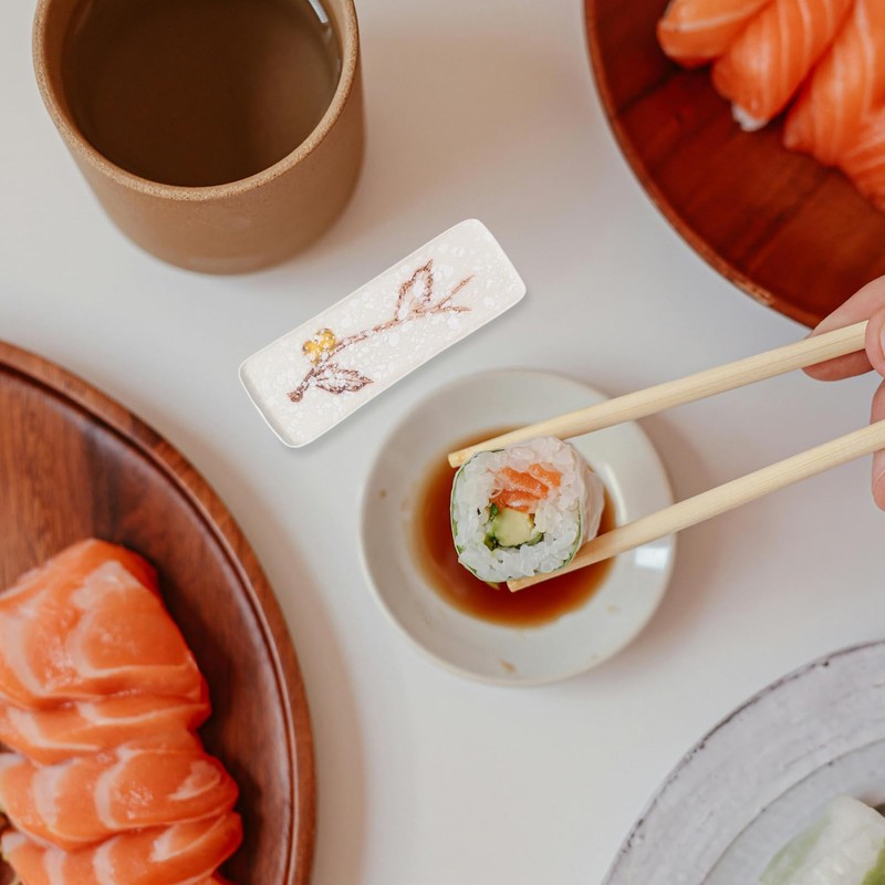 ULTECHNOVO Cute Chopstick Rests 4 Pack Ceramic Chopstick Holders Dining