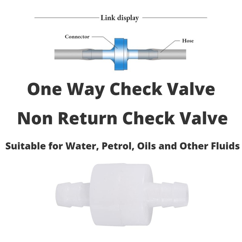 Check Valve, 8mm Plastic Inline Check Valve Disposable Check Valve