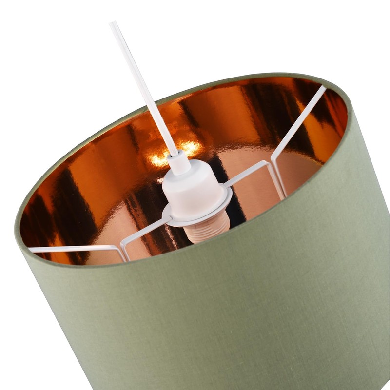 Contemporary and Chic Olive Green Cotton 12" Table or Pendant