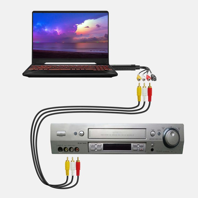 Video Collection Card Black Portable USB 2.0 for Windows XP/Vista/7/8/10/Linux