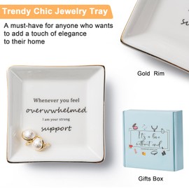 Ceramic Ring Dish Decorative Jewelry Tray Small Trinket Tray Best Gifts for Mom Daughter Sister Women Friends