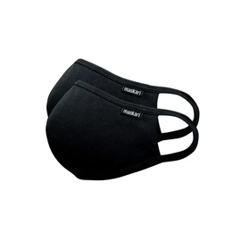 Reusable Black Polyester Face Covering | 2 Pack | Washable | Anti Dust | 3 Layers | HeiQ Agents | Breathable Fabrics | Sporty Look | Ideal for Cycling, Running and all Outdoor Activities |