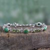NOVICA Artisan Handmade Peridot Link Bracelet Reconstituted Turquoise Silver Sterling