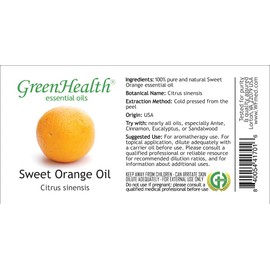 Sweet Orange Essential Oil - 1 Gallon - Plastic Jug - 100% Pure & Uncut - GreenHealth