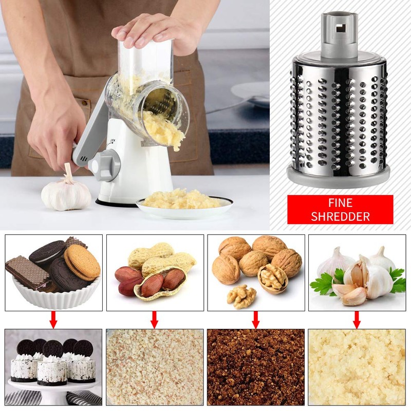 Ourokhome Cheese Grater Vegetable Slicer - Rotary Round Drum Grater
