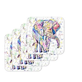 Coaster Elephant adult wild Animals Coasters Watercolour Art Gift Work Office Dining Tea coffee (4)