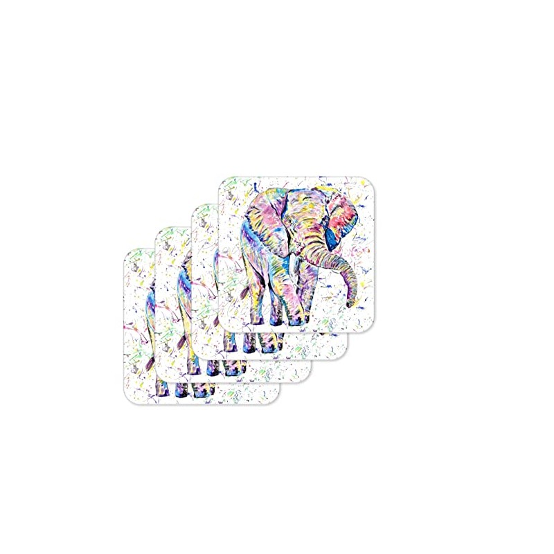 Coaster Elephant adult wild Animals Coasters Watercolour Art Gift Work