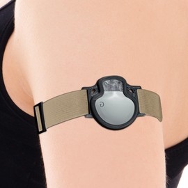 DiaBrothers Enlite Guardian Fixation Strap Holder with Adjustable Bracelet – Holder: Black – Bracelet: Beige – Size: M (25-35 cm)