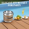 3Quart/3.2L Insulated Ice Bucket with Lid, Scoop, Leather Design Double