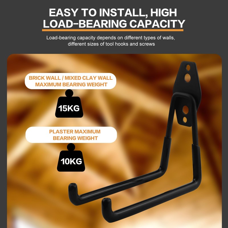CHRI Pack of 4 Wall Hooks Garage Heavy Duty Garage