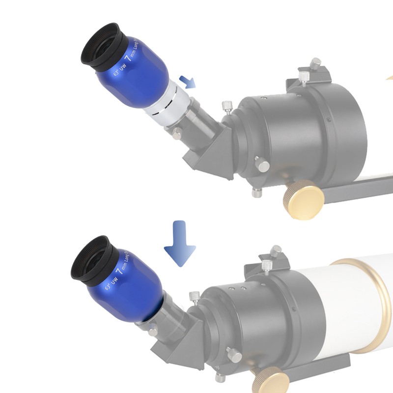 Telescope Eyepiece 63 Degree Wide Angle 7mm 1.25in Interface Anti