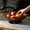 seicasaya 12” Ribbed Pedestal Decorative Bowl - Elegant Glass Centerpiece