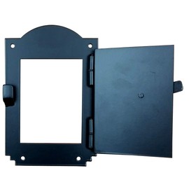 Hinged Door Speakeasy Grille, Door Viewer, Rustic Hardware, Arched Style, Black
